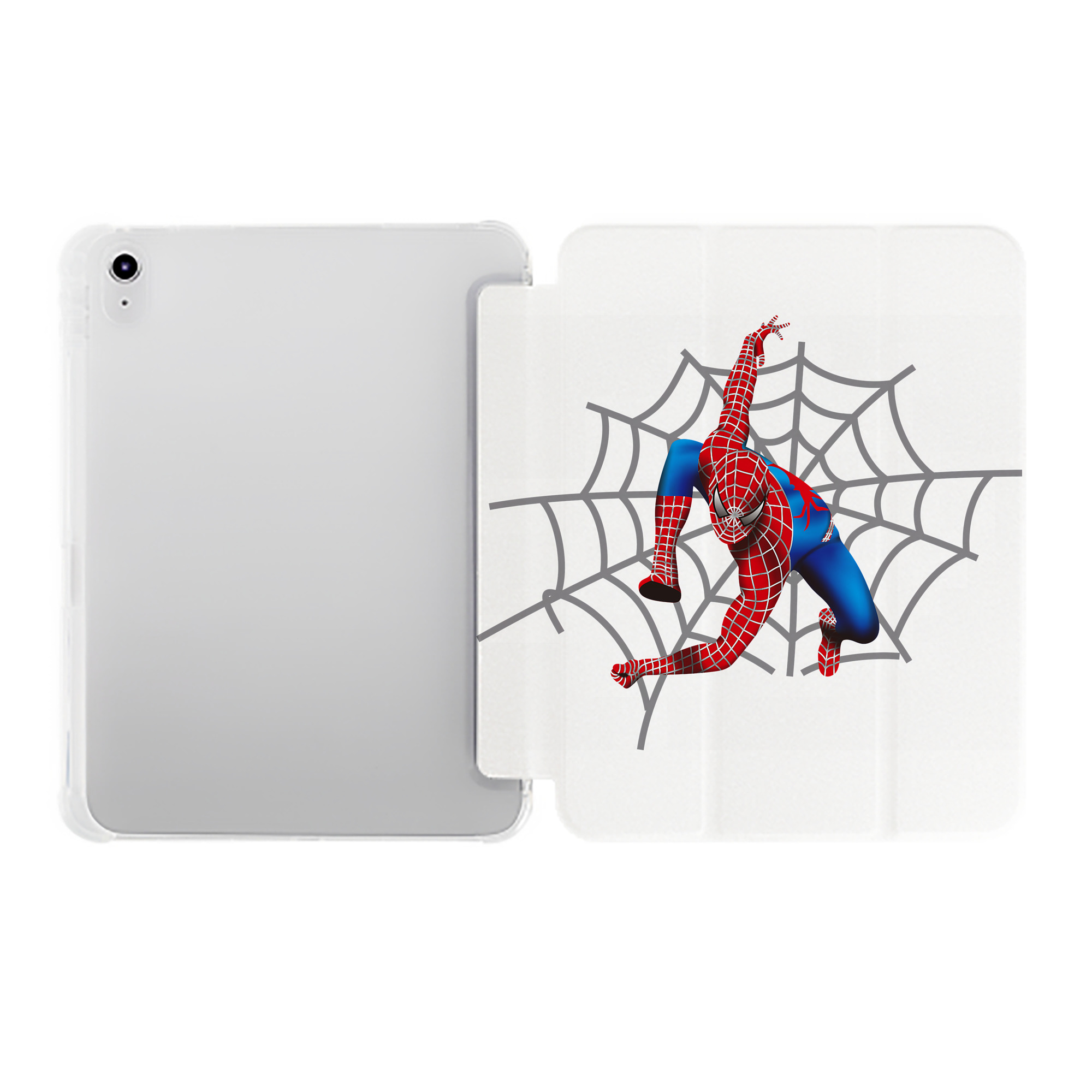 （画像用） Spider Man スパイダーマン IPad ケース ペン収納付き 三つ折りスタンド PUレザー×シリコン 対応機種9.5/10.5/10.9インチ